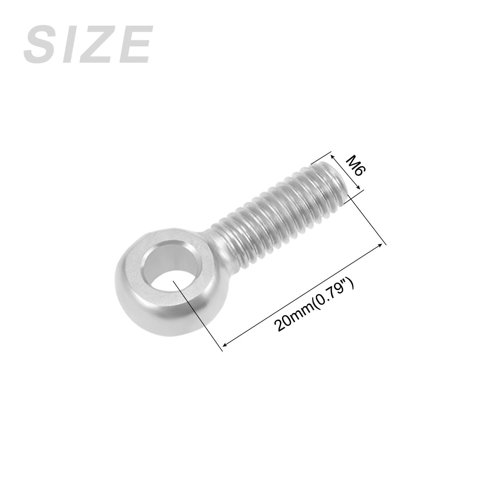Stainless Steel Eye Bolts M6x20mm (10Pcs) - for Home Renovation & Gate Valves
