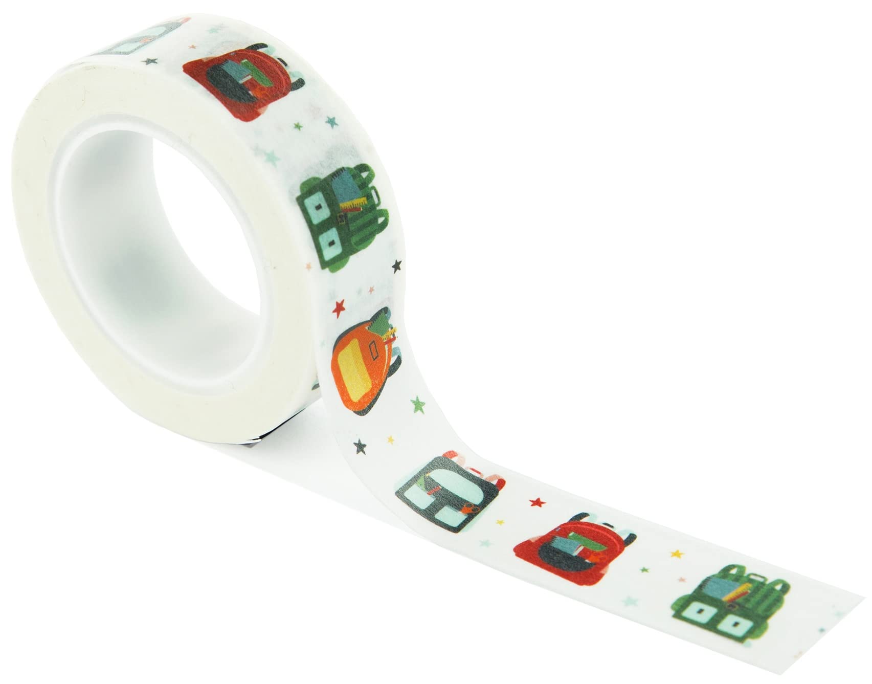 Echo Park Paper Co. Decorative Washi Tape - Backpack Design for Scrapbooking, Journaling & DIY Crafts - Perfect for School Supplies, Gift Wrapping & Home Decor