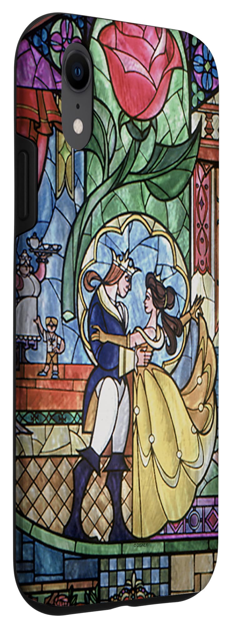 iPhone XR Disney Beauty & The Beast Stained Glass Phone Case - Durable Protective Cover for iPhone XR with Unique Disney Princess Design - Perfect for Disney Fans, Gift Giving & Everyday Use