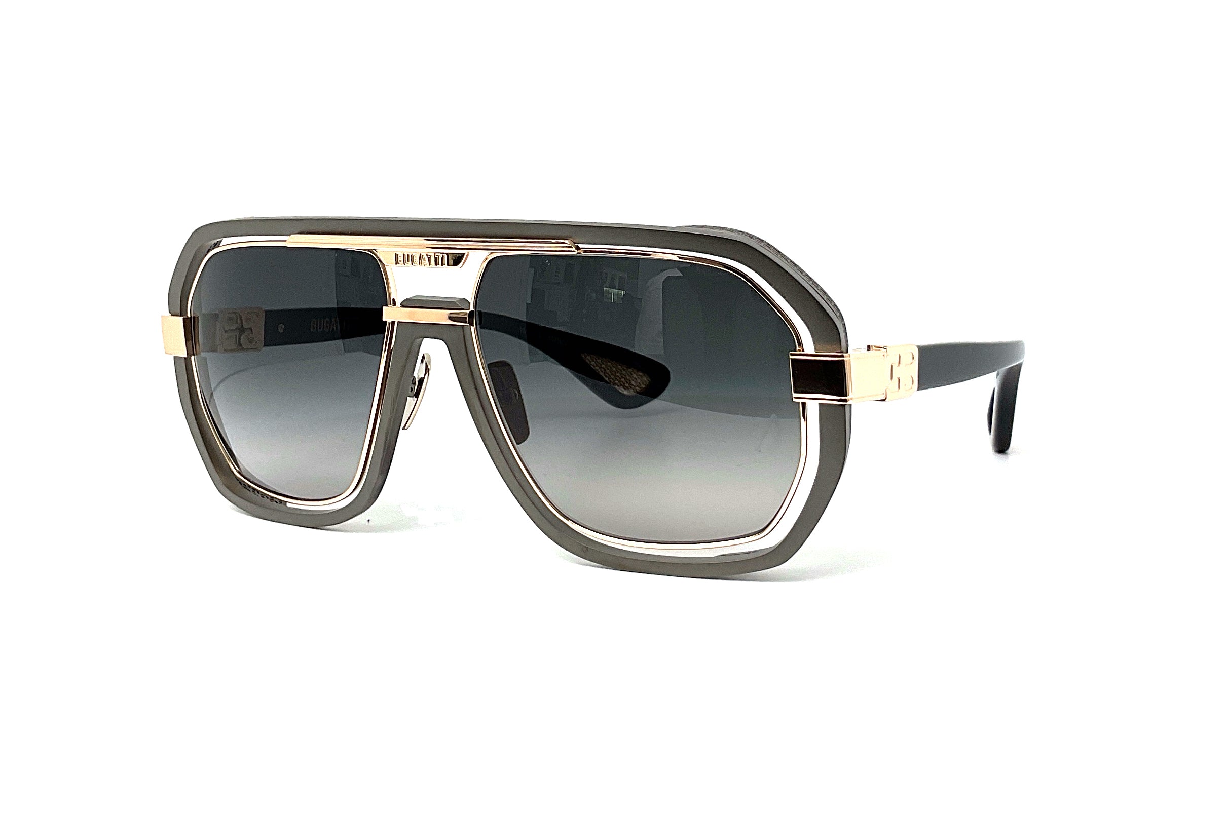 Original BUGATTI 08 Gunmetal Sunglasses - Luxury Aviator Shades for Men & Women - UV Protection Polarized Lenses - Perfect for Driving, Travel & Outdoor Activities