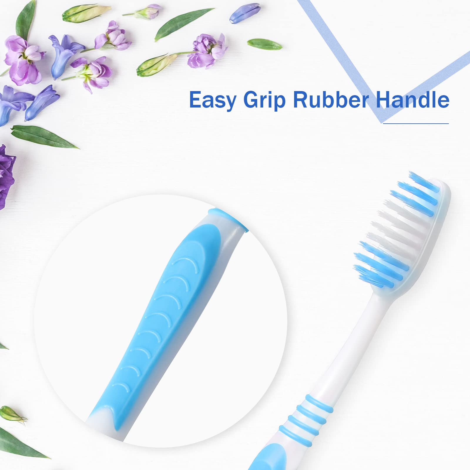 Honeydak 250 Pack Individually Wrapped Disposable Toothbrushes - Soft Bristles, Rubber Handle, Multi-Color Adult Toothbrushes for Travel, Hotels, Parties & Emergency Kits