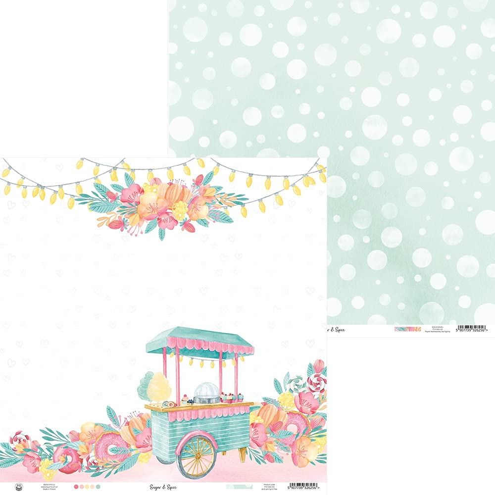 P13 Sugar & Spice Double-Sided Cardstock 12x12 Inches - #03 Pattern | Premium Scrapbooking Paper for Card Making, DIY Crafts, and Memory Albums