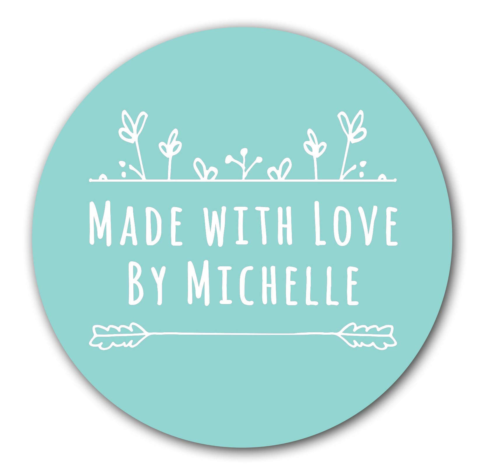 Custom Made with Love Stickers - Personalized Handmade Gift Labels for Weddings, Parties & Favors | Unique DIY Stickers for Gifts, Scrapbooking & Crafts