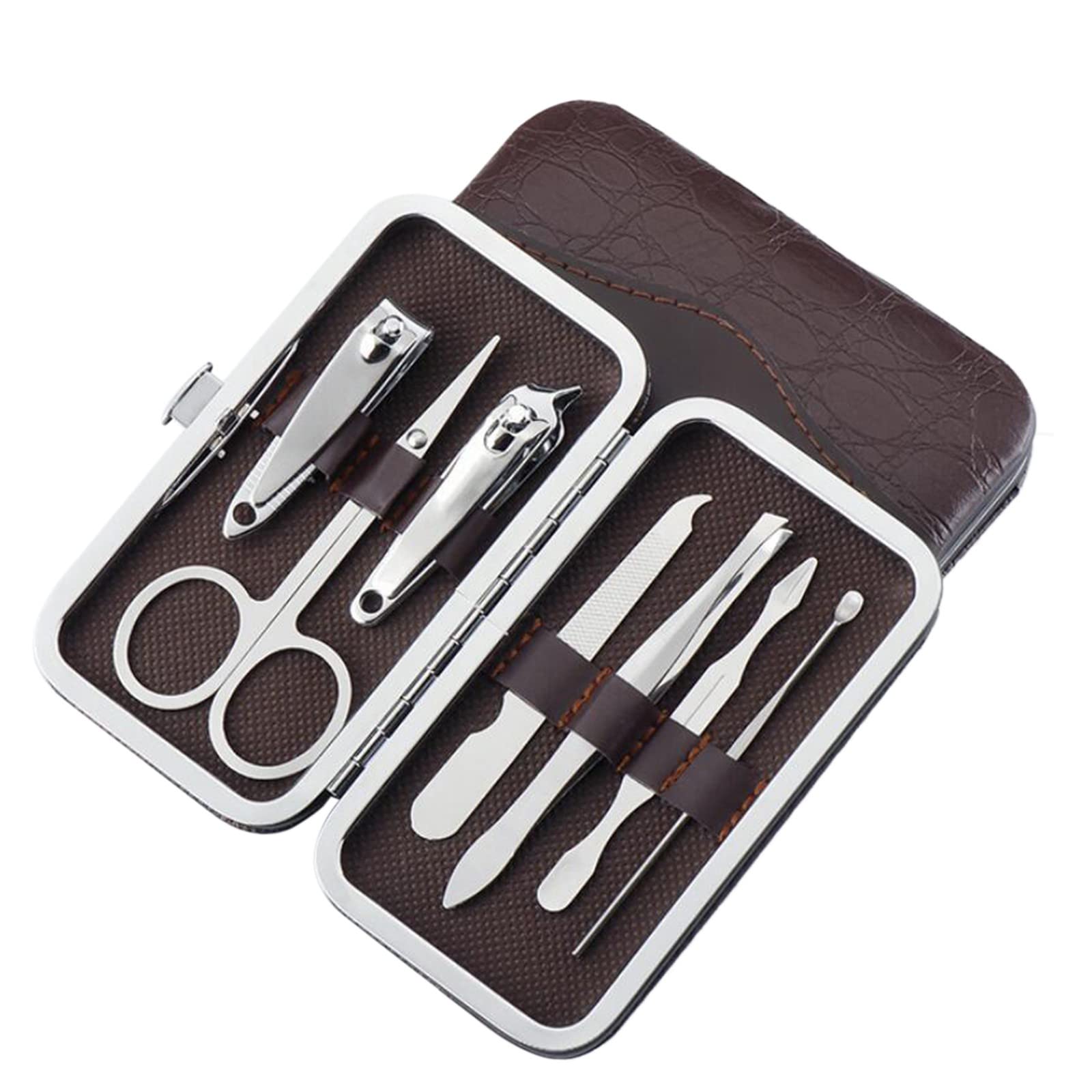 Professional Stainless Steel Nail Clippers 7-Piece Set - Acrylic Nail Tools Kit with Holster for Beginners & Professionals | Perfect for Home, Salon & Travel Manicure Care
