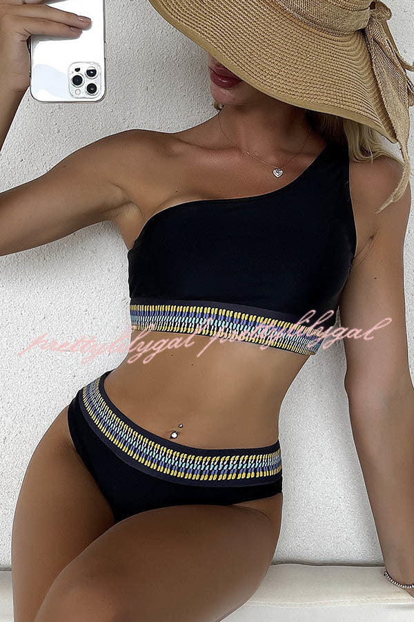 Santorini One Shoulder Bikini Swimsuit - Sexy Beachwear for Women | Perfect for Pool Parties, Vacations & Summer Getaways