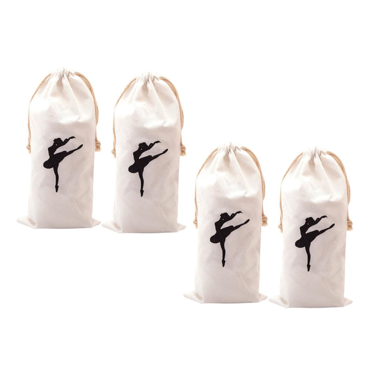 WHAMVOX Cute Ballet Dance Bag for Women & Girls - Washable Canvas Shoe Storage Pouch with Dancer Pattern - Perfect for Dance Classes, Rehearsals & Gym Essentials