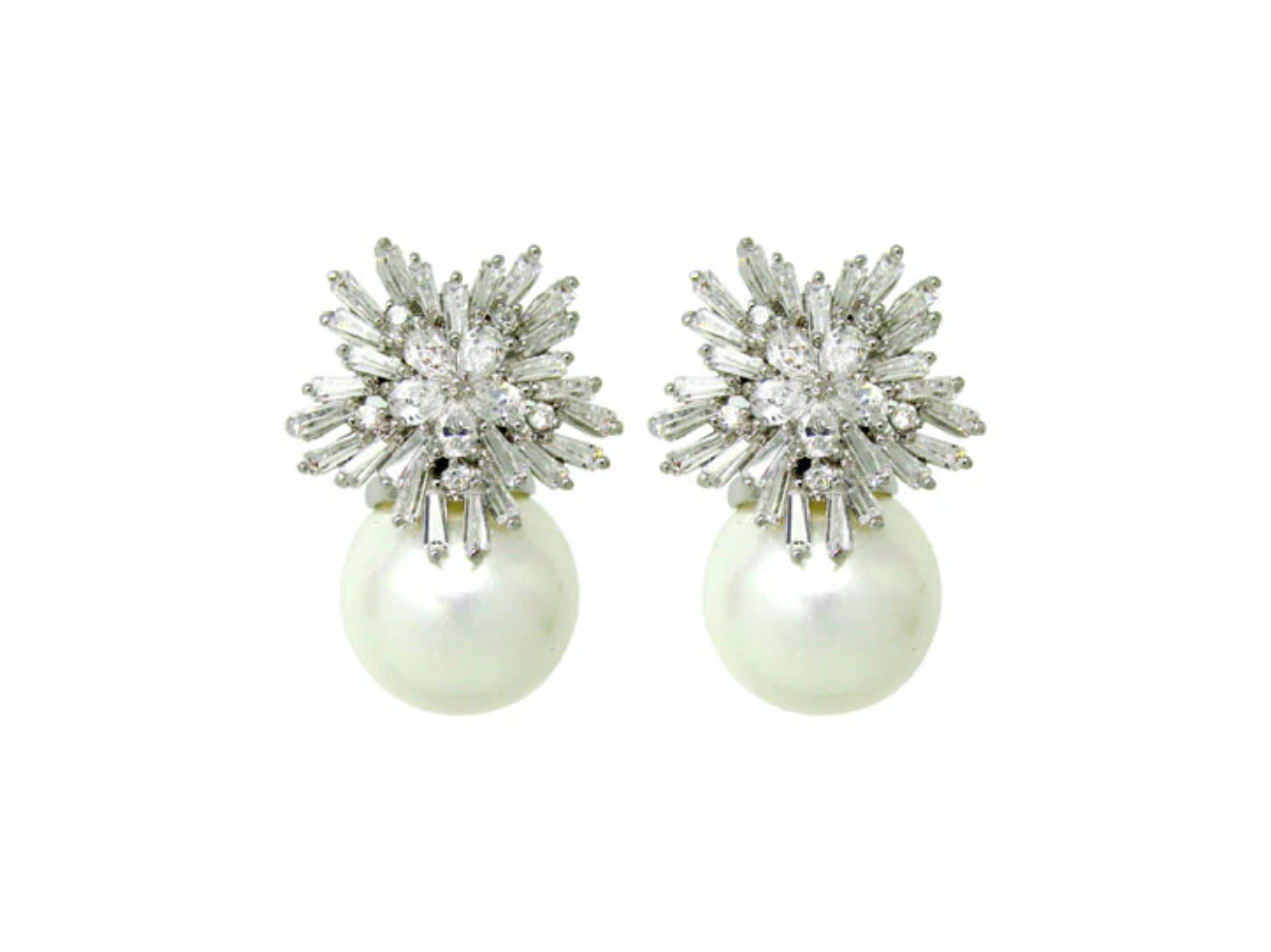 Elegant Crystal Pearl Bridal Stud Earrings for Women - Wedding, Prom, Party & Formal Occasion Jewelry