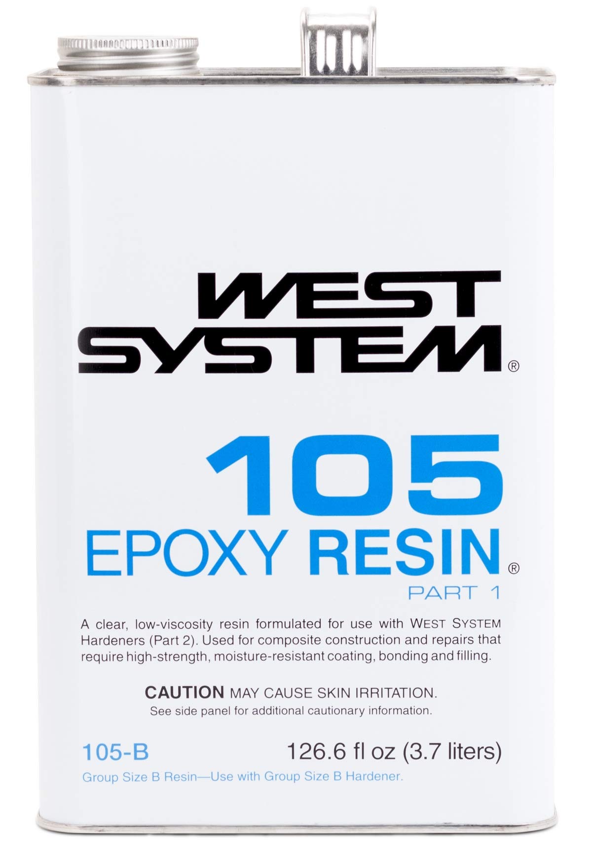 West System 105-B Epoxy Resin Kit with 206-B Slow Hardener - High Strength Adhesive for Marine, Woodworking & DIY Projects