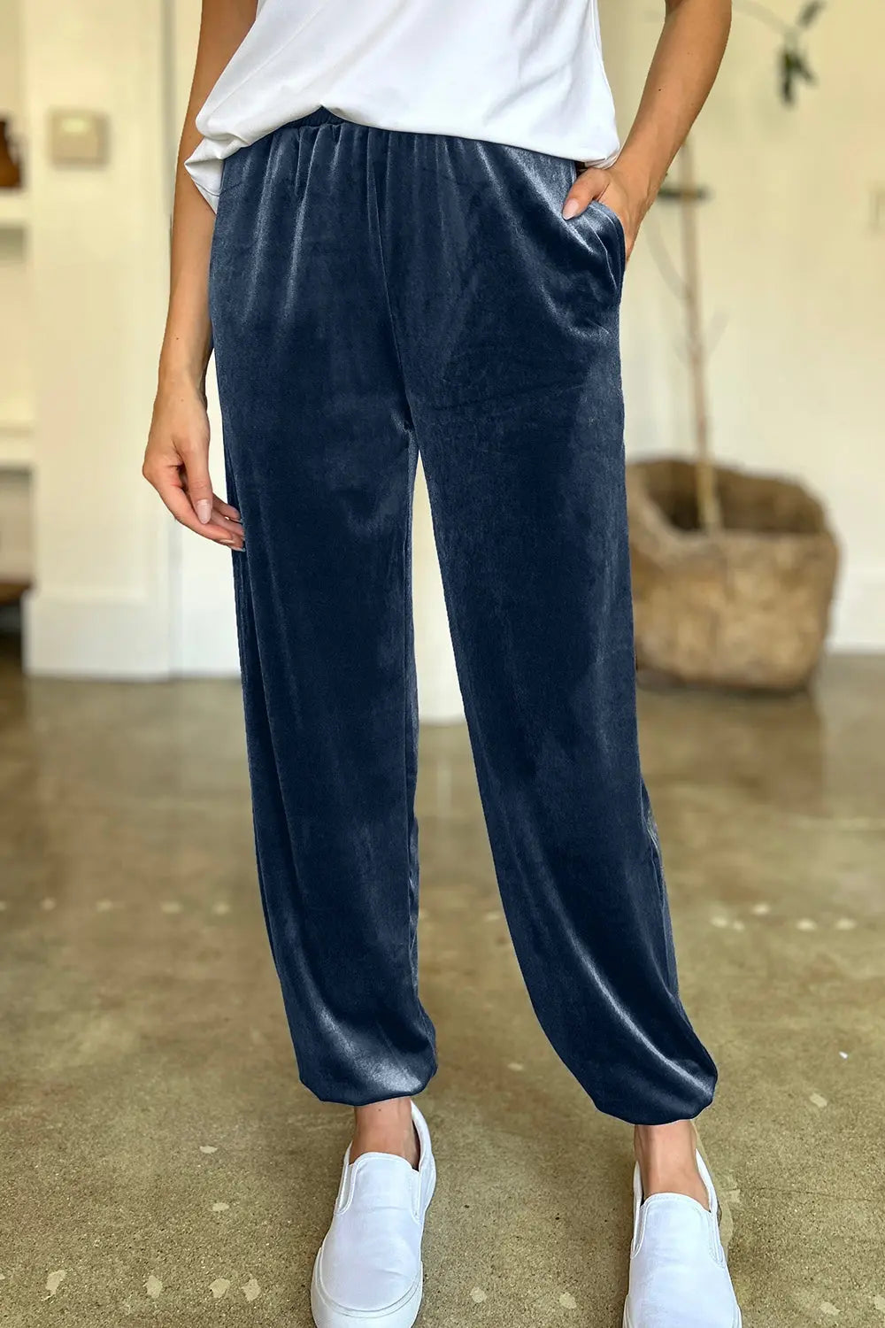 Comfortable Stretch Pocketed Elastic Waist Joggers for Women - Soft Lounge Pants for Running, Yoga & Casual Wear