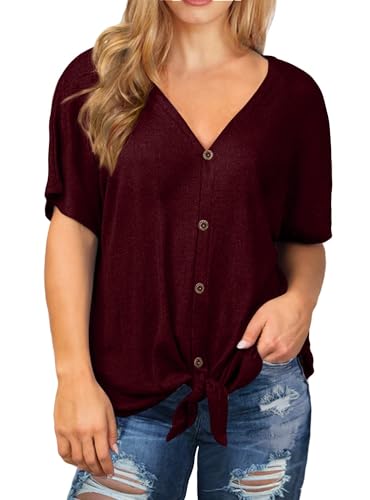 A08-short Sleeve-wine Red