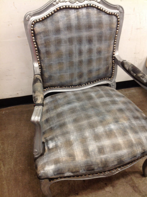 Elegant Silver Upholstered Chair - Modern Home Decor for Living Room, Bedroom & Office - Comfortable & Stylish Seating Solution