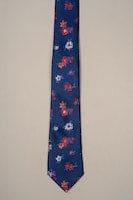 Cavani Navy Blue Floral Silk Tie Set for Men - Elegant Necktie for Weddings, Business & Formal Events
