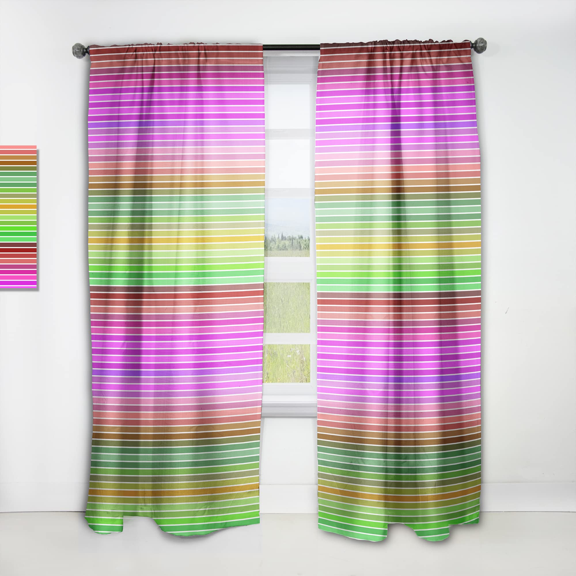 DesignQ Retro Geometric Pattern Thermal Insulated Curtains - Single Panel 52x95 Inches - Blackout Drapes for Bedroom & Living Room - Perfect for Home Decor and Light Control