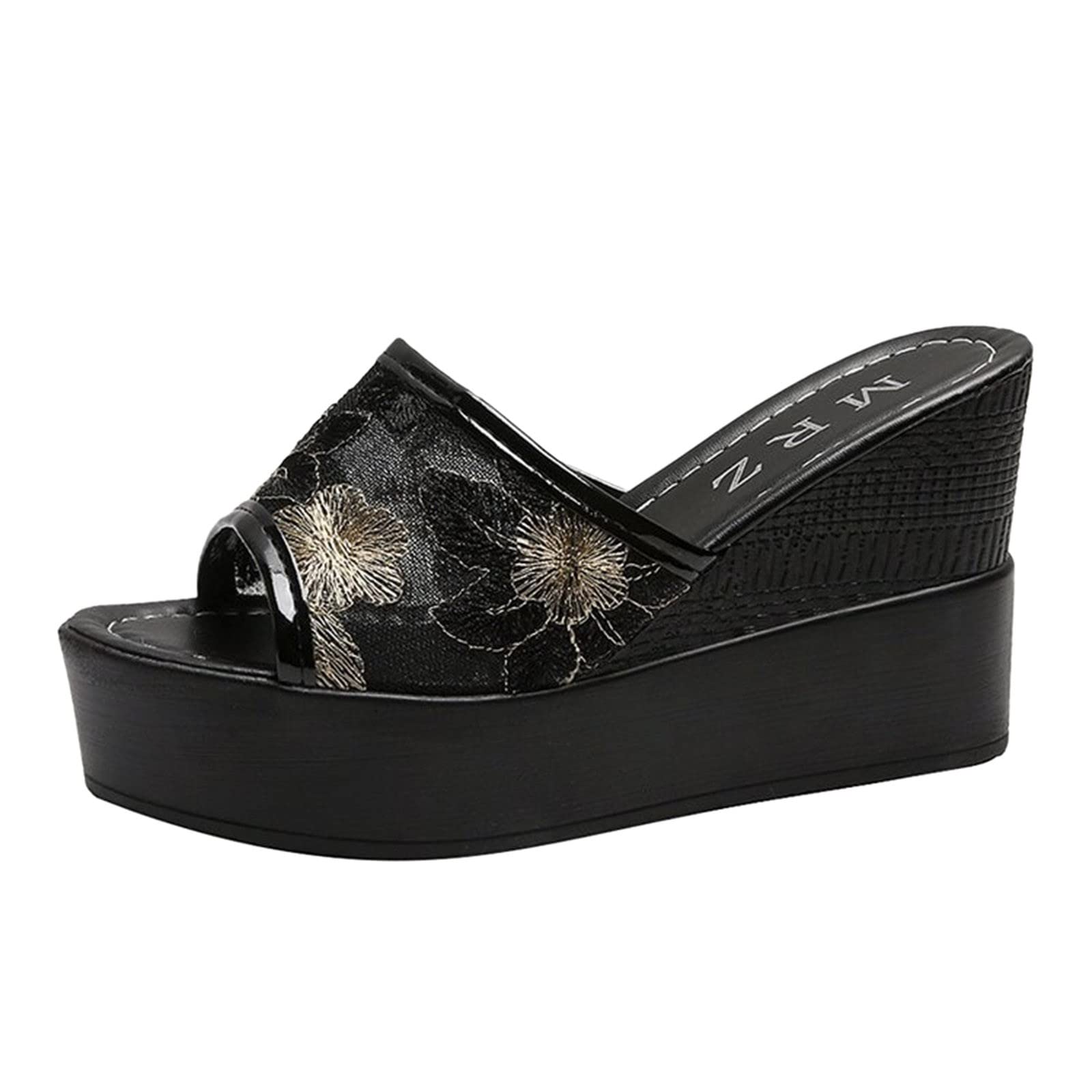 Women's Fashion Wedge Sandals - Breathable Mesh Summer Toe Open Shoes with High Heel & Thick Sole for Casual Wear | Perfect for Beach, Vacation, and Daily Outfits