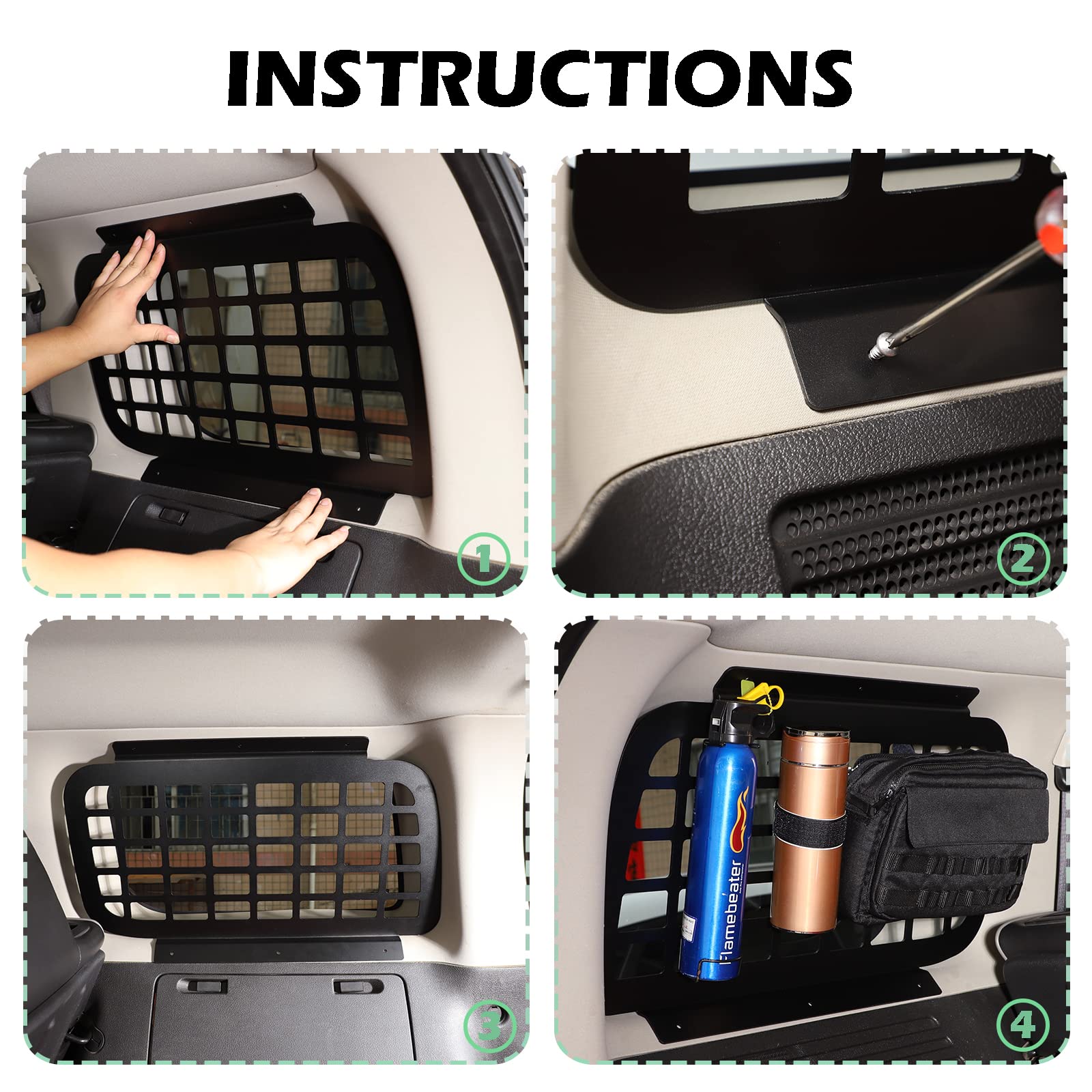 Hummer H3 2005-2009 Rear Trunk Luggage Shelf - Aluminum Cargo Storage Panel & Multi-Function Rack (2Pcs) | Heavy-Duty Organizer for Camping Gear, Tools & Off-Road Accessories
