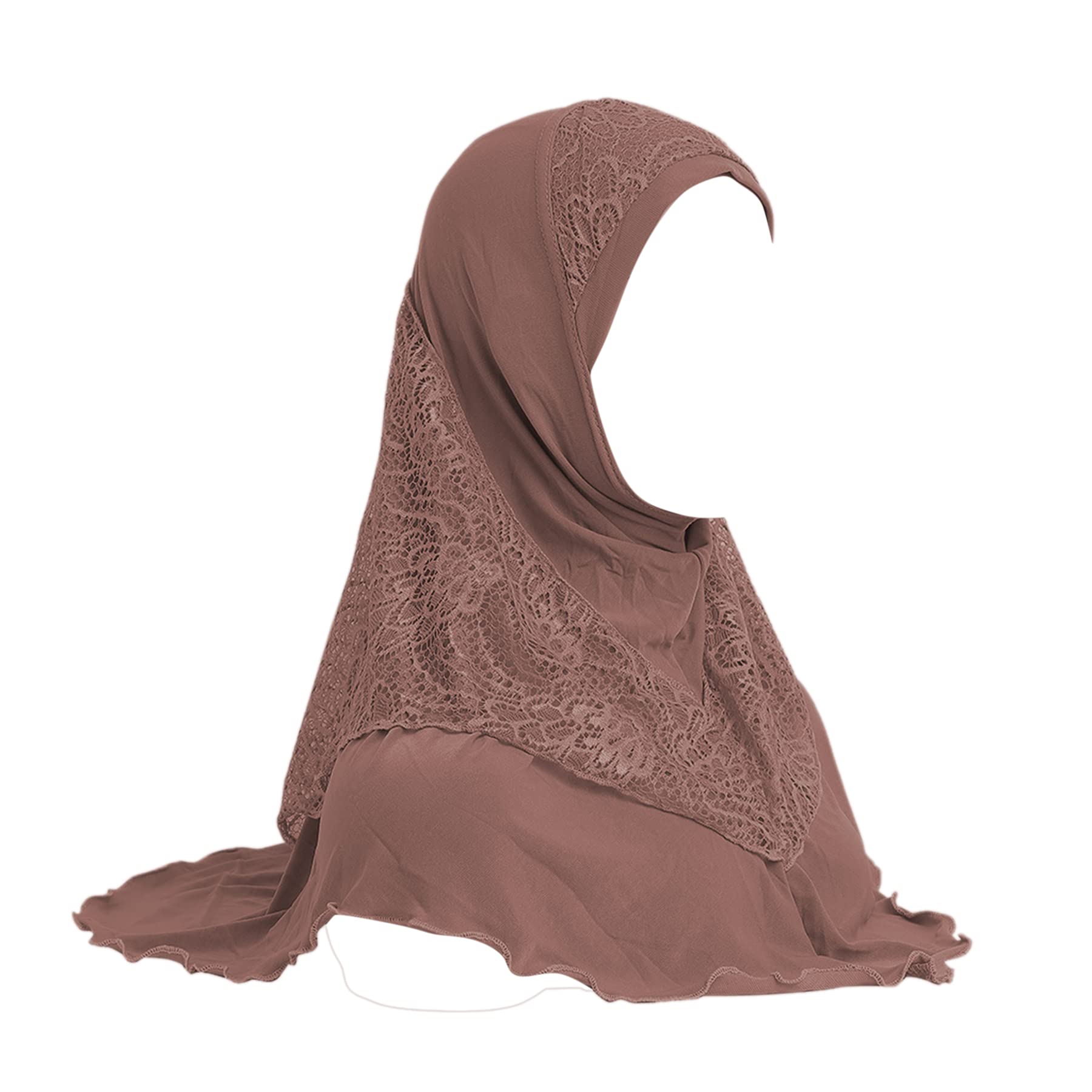 ANKOMINA Women's Muslim Hijab Scarf - Elegant Lace Head Wrap Shawl for Modest Fashion | Perfect for Daily Wear, Prayer, and Special Occasions