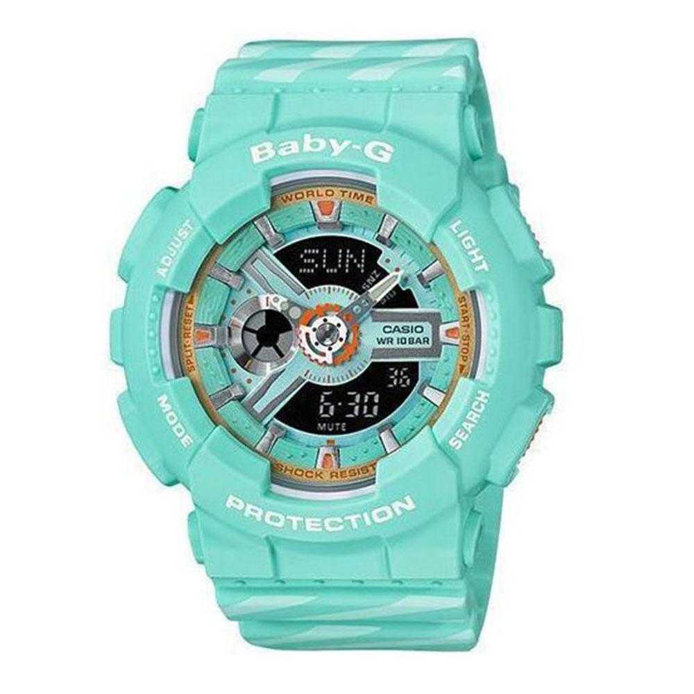 CASIO BABY-G BA-110CH-3ADR Digital Quartz Watch for Women - Blue Resin Band, Shock Resistant, Water Resistant - Perfect for Sports, Outdoor Activities & Everyday Wear
