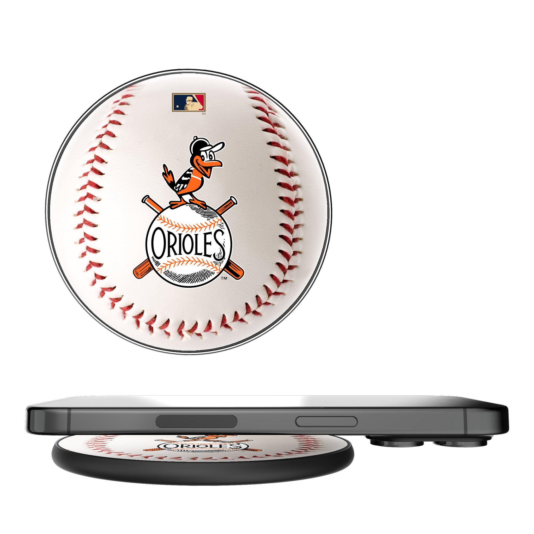 Baltimore Orioles 1954-1963 Cooperstown Collection 15W Fast Wireless Charger - Vintage MLB Baseball Fan Gift for Home & Office Desk Charging Station