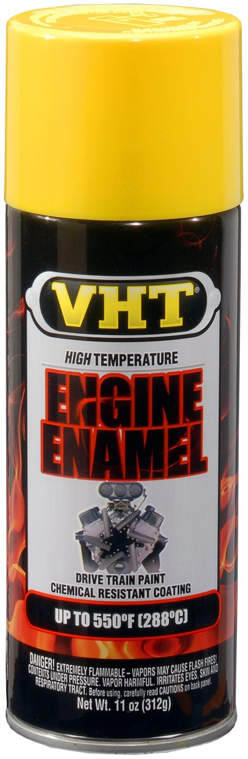 VHT (ESP128007-6 PK) Gloss Yellow High Temperature Engine Paint - 11 oz Aerosol Spray Can, Case of 6 - Perfect for Automotive Engine Parts, Exhaust Manifolds, and High Heat Metal Surfaces