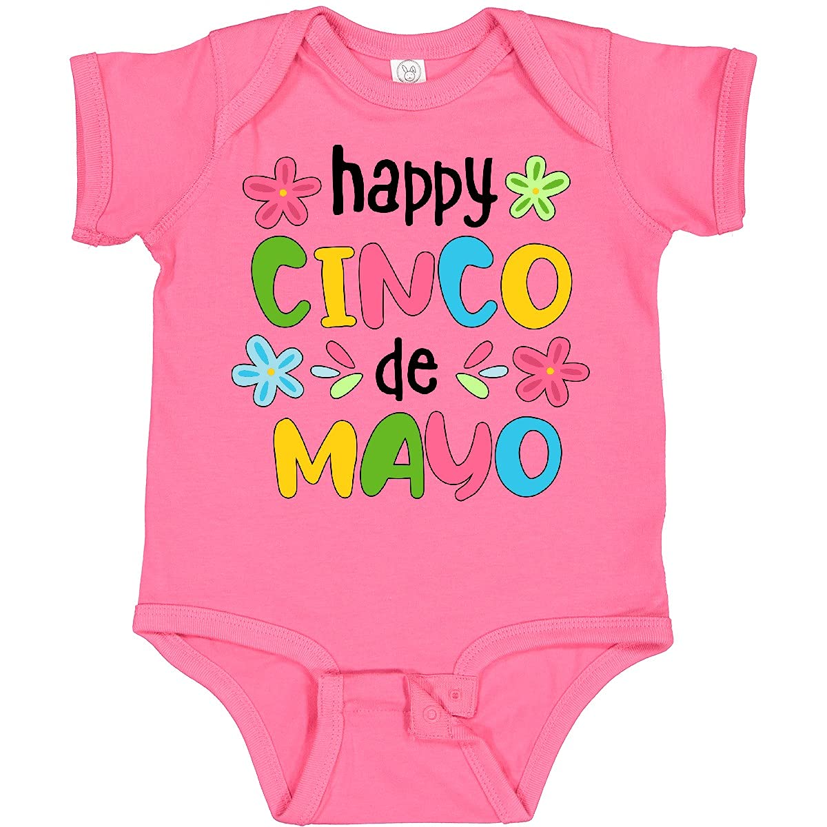Inktastic Happy Cinco De Mayo Colorful Flowers Baby Bodysuit - Cute Mexican Holiday Outfit for Infants & Toddlers - Perfect for Cinco de Mayo Celebrations, Family Photos & Festive Occasions