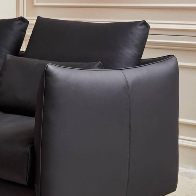 Premium Ink Standard Sofa with Armrest & Hidden Support - Modern Living Room Furniture for Home & Office Comfort