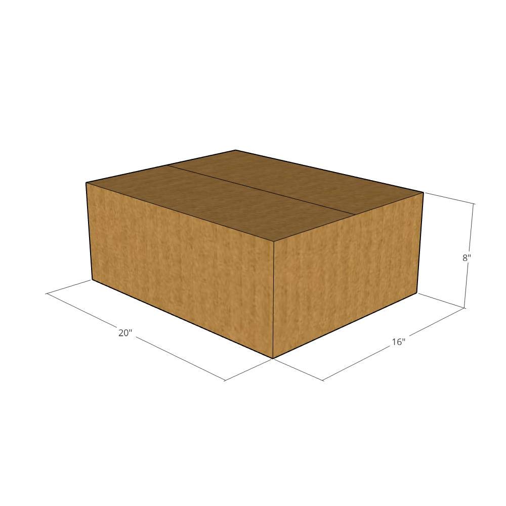 20x16x8 Inches 32 ECT New Corrugated Shipping Boxes - Heavy Duty Moving & Storage Cartons for Ecommerce, Home & Office Packing