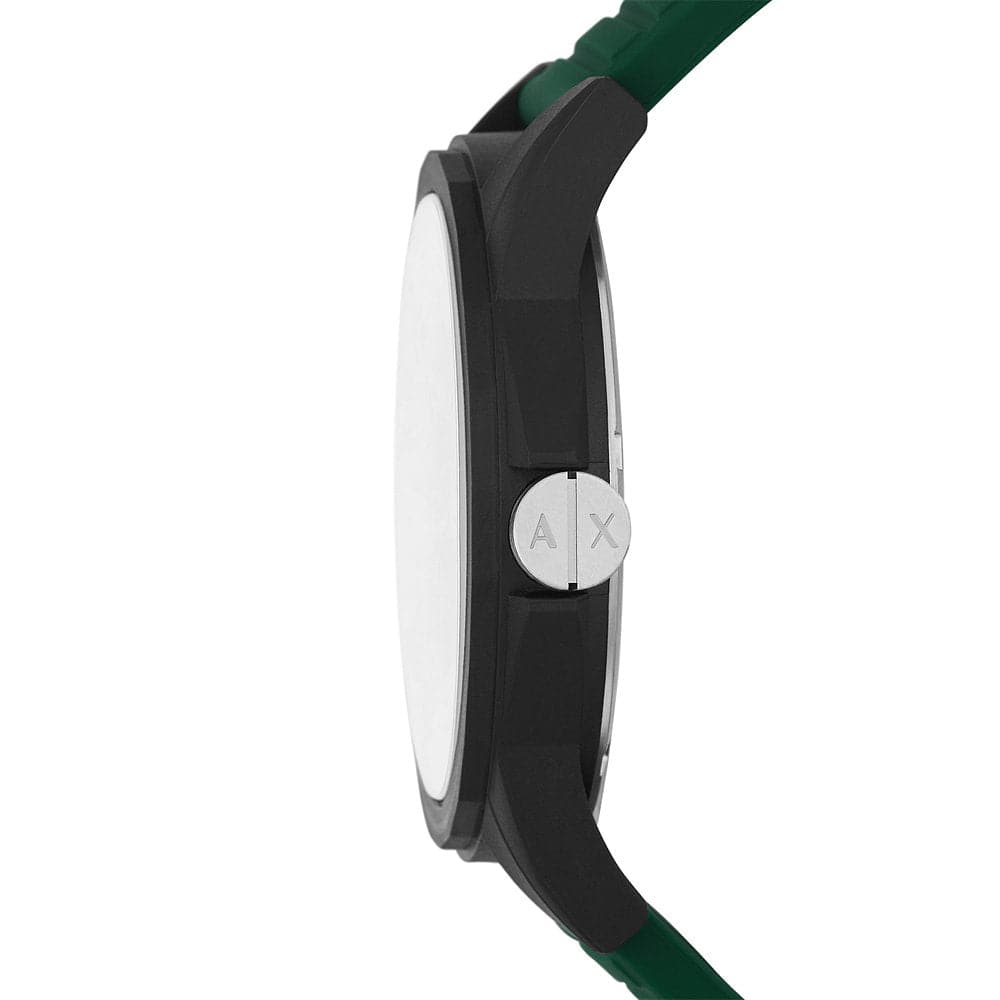 ARMANI EXCHANGE AX2522 Green Silicone Strap Men's Watch - Waterproof Casual Dress Watch for Business, Sports & Everyday Wear