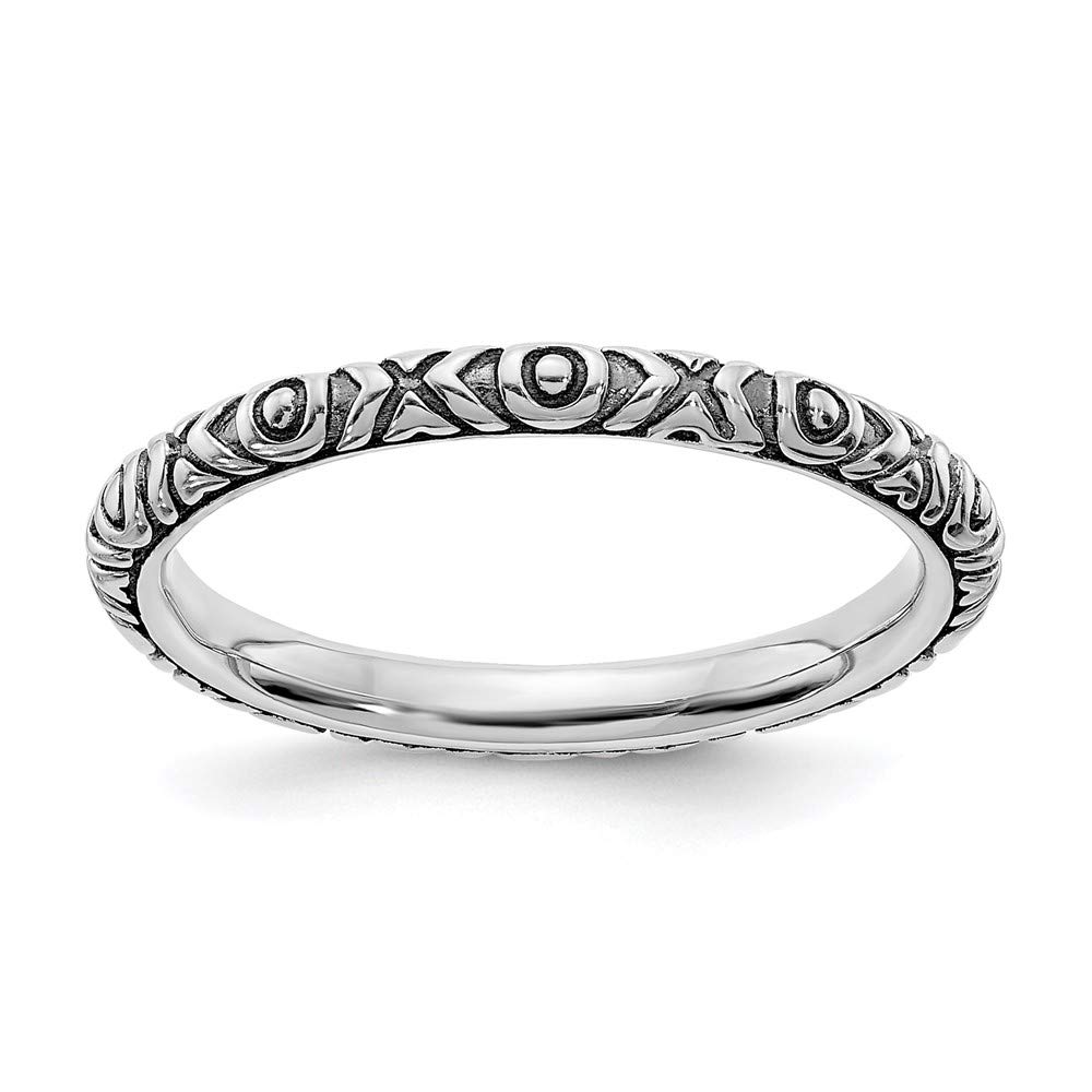 Sterling Silver XOXO Stackable Band - Elegant Gift for Her