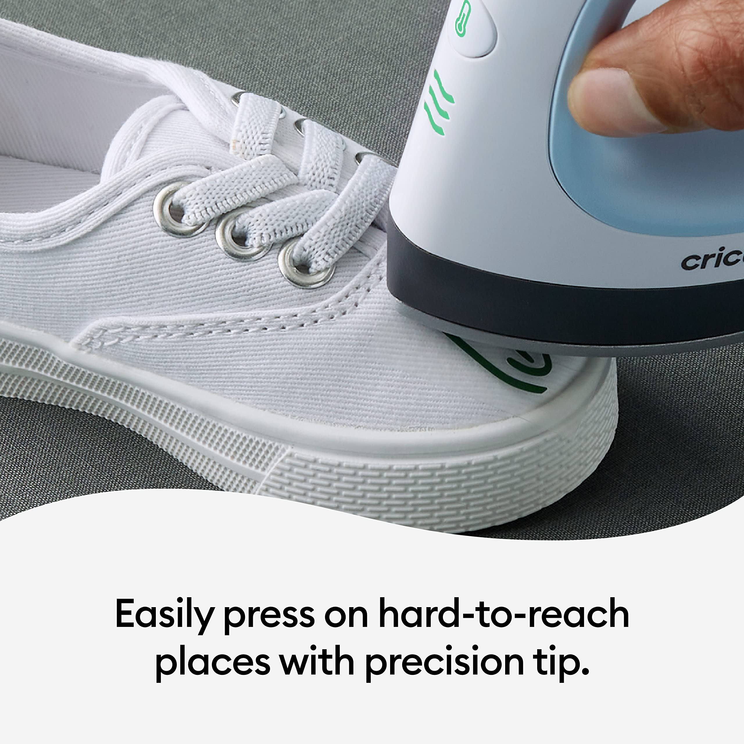 Cricut EasyPress Mini Heat Press Machine for Small Objects - 3 Heat Settings, Precision Tip, Ceramic Coated Plate for Shoes, Hats, Stuffed Animals | Compact & Lightweight Design in Zen Blue | Perfect for DIY Crafts, T-Shirt Printing & Home Projects