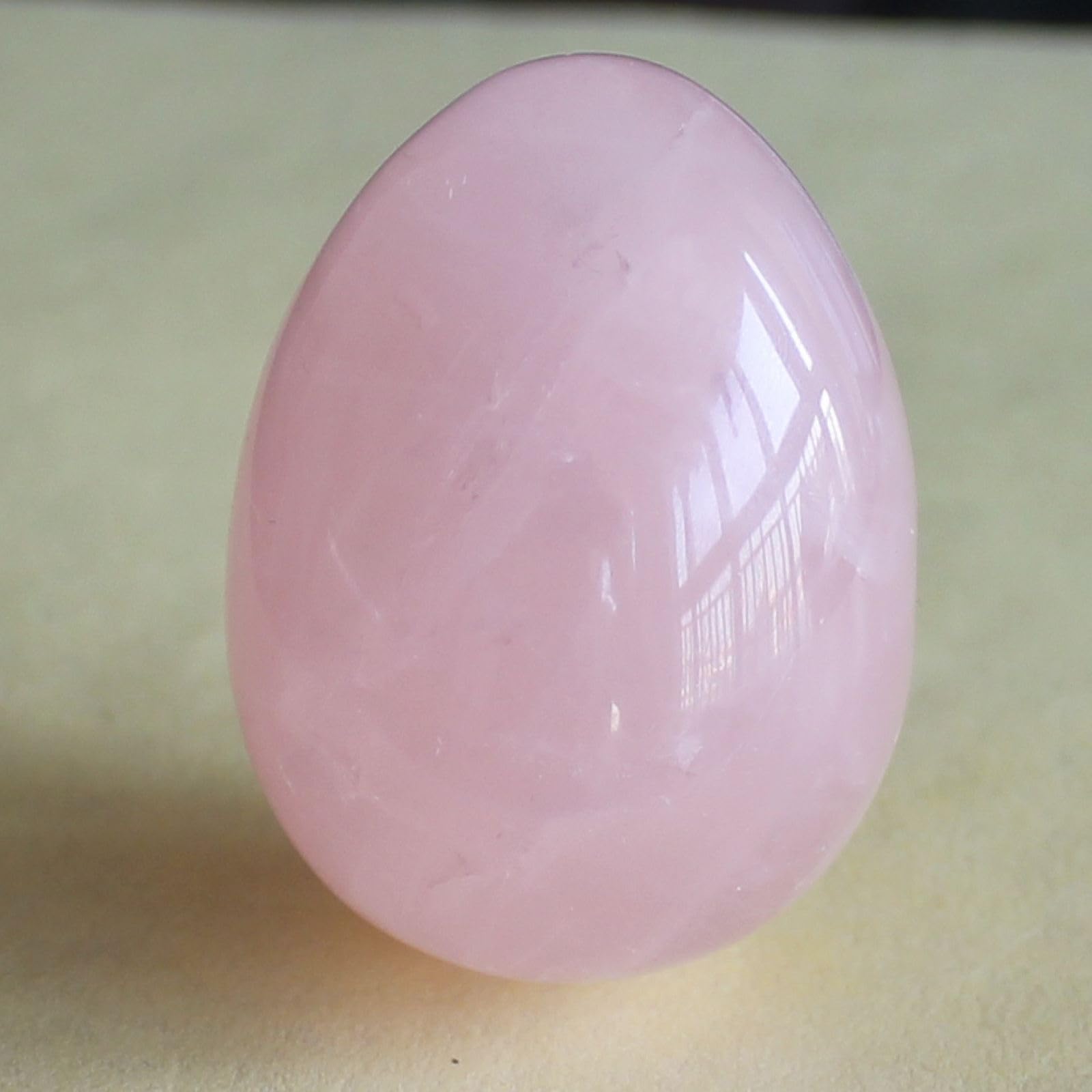 40x30mm Mixed Gemstone Rose Quartz Egg with Wood Stand - Chakra Healing Crystal for Meditation, Reiki, and Home Decor - Perfect for Yoga Studios, Spiritual Gifts & Energy Balancing