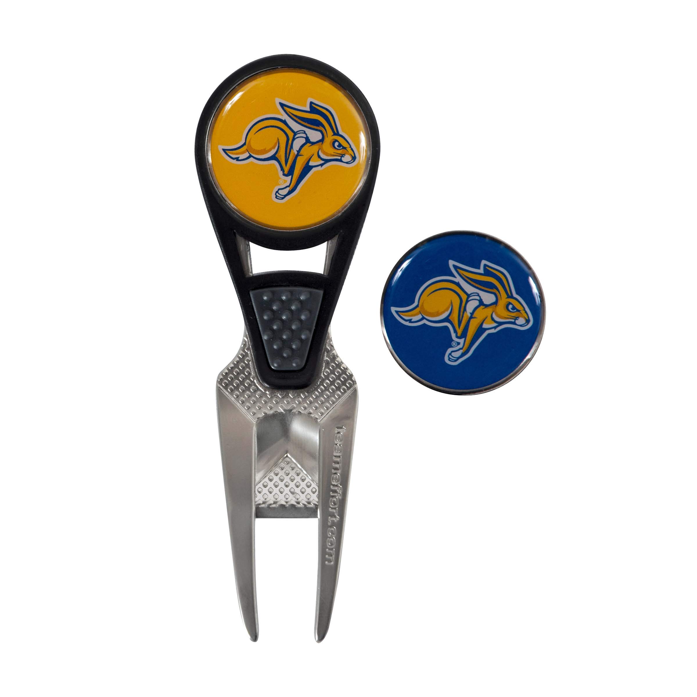 Team Effort Collegiate CVX Golf Ball Mark Repair Tool & 2 Ball Markers - Perfect for Golf Course Greens, Practice Putting, and Tournament Play