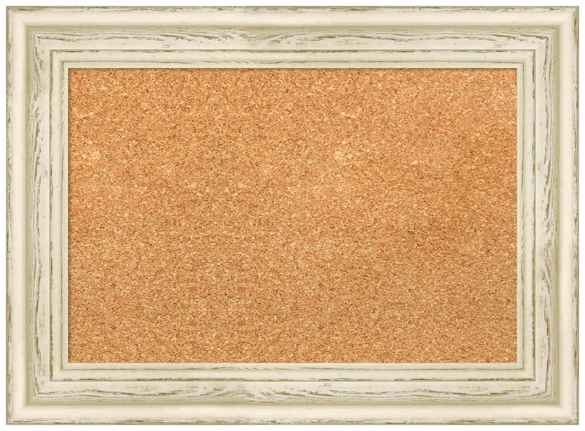 Amanti Art 16x22 Inch Natural Cork Board with White Wood Frame - Rustic Office & Home Decor for Vision Board, Pinboard, Wall Organization | Perfect for Home, Office, Dorm & Craft Room Displays