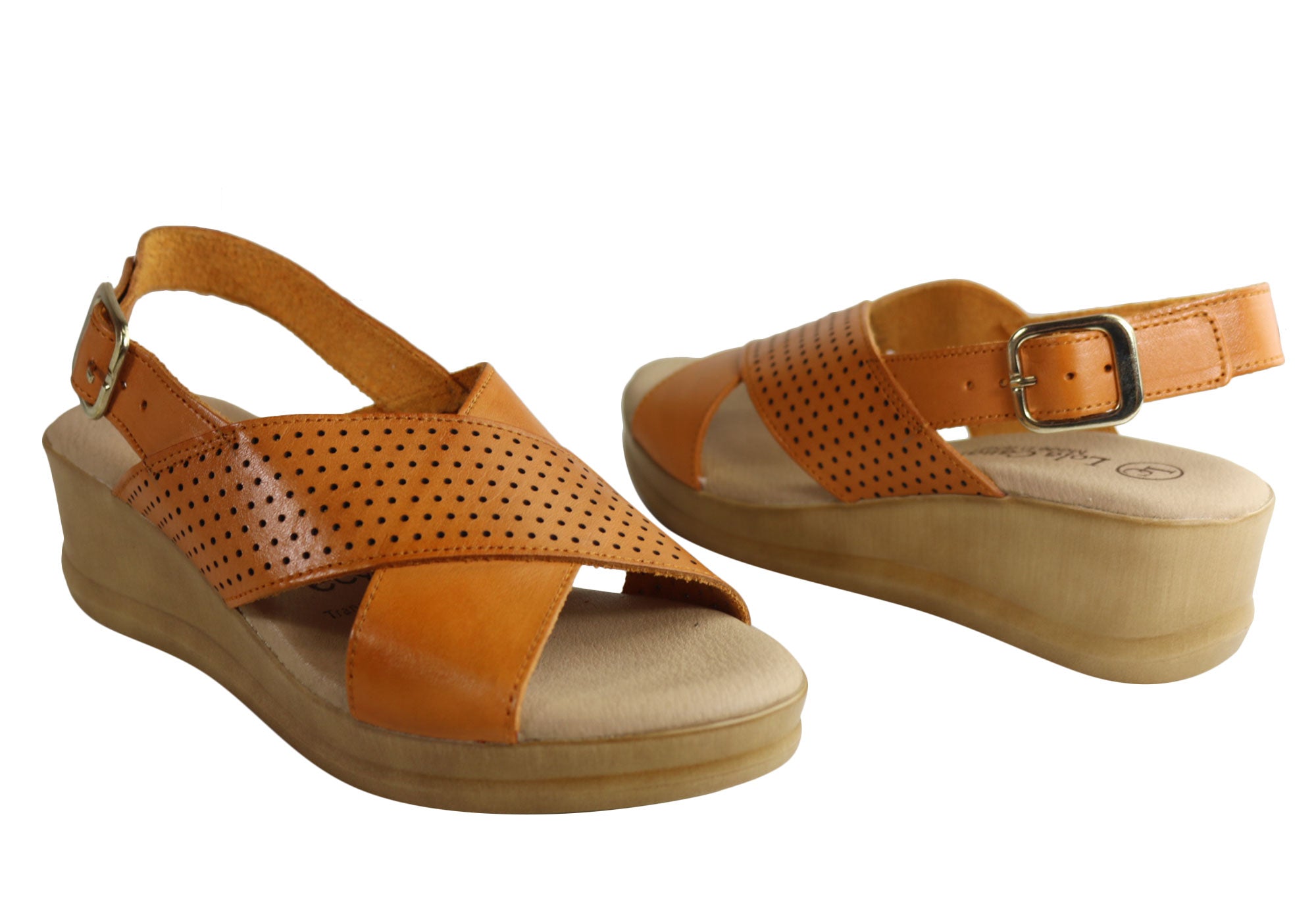 Lola Canales Eden Women's Comfort Leather Wedge Sandals - Handmade in Spain - Perfect for Summer, Beach & Casual Outings