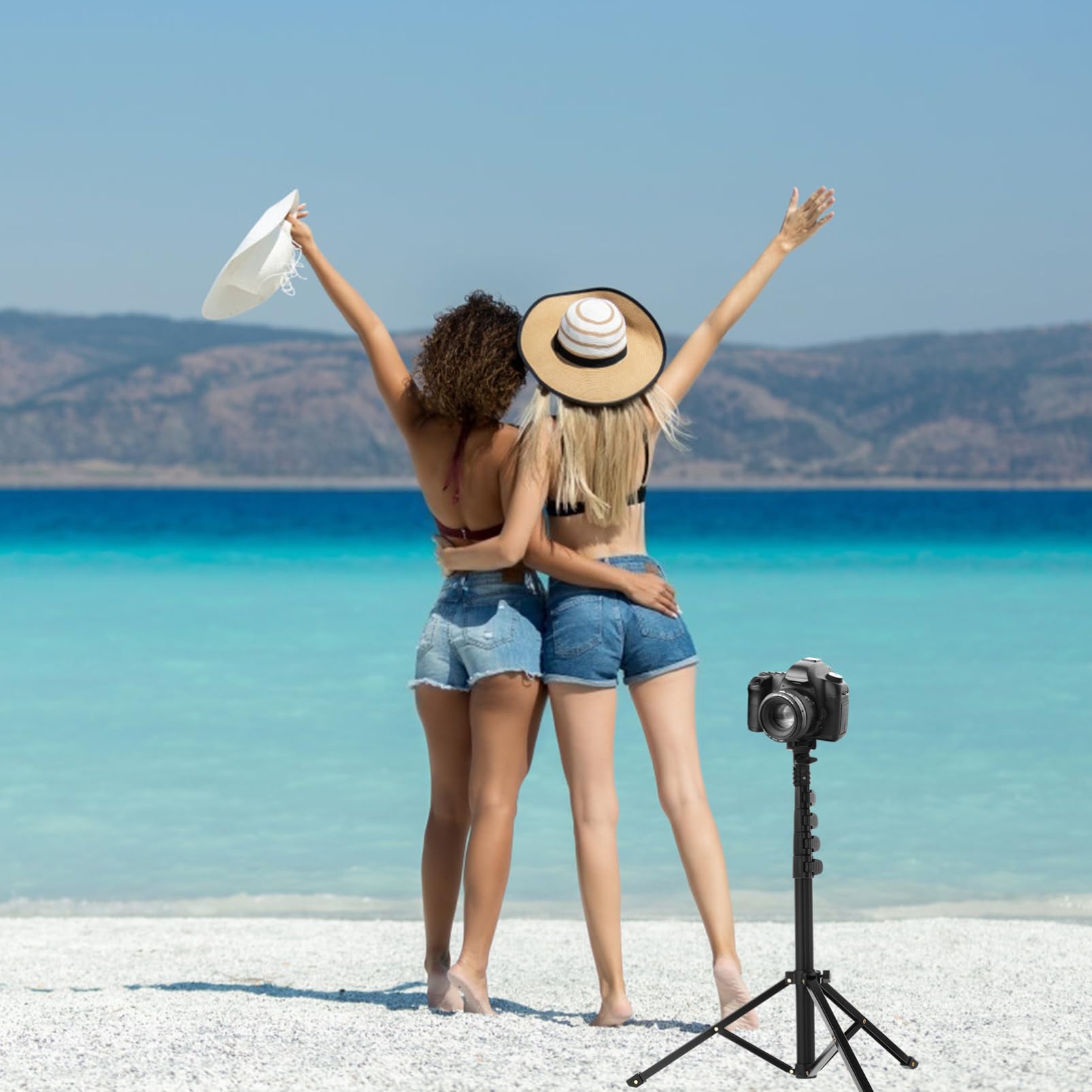 Veemoon Mini Tripod Stand for Phone & Camera - Adjustable Desktop Tripod Holder with Reflector, Light Stand & Phone Mount - Perfect for Photography, Video Shooting & Vlogging