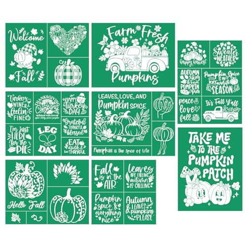 8pcs fall stencils