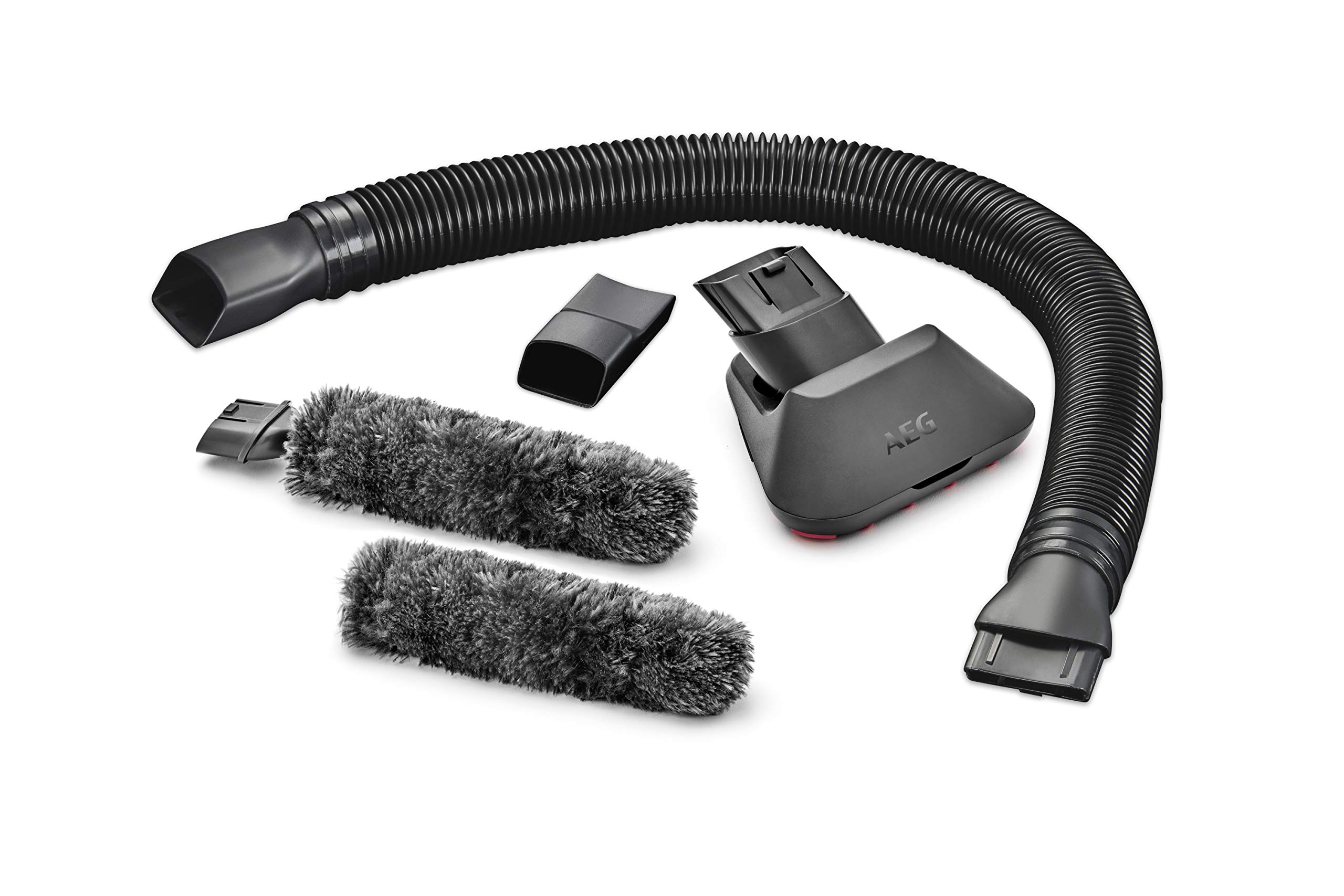 AEG AKIT20 Allergy & Pet Kit - Pet Hair Nozzle, Duster, Flexible Suction Hose for Deep Cleaning - Removes Pet Hair from Upholstery, Carpets & Furniture - Anti-Allergy Vacuum Attachment Set - Compatible with CX7, QX8, HX6 Models - Perfect for Pet Owners & Allergy Sufferers (Grey/Black)
