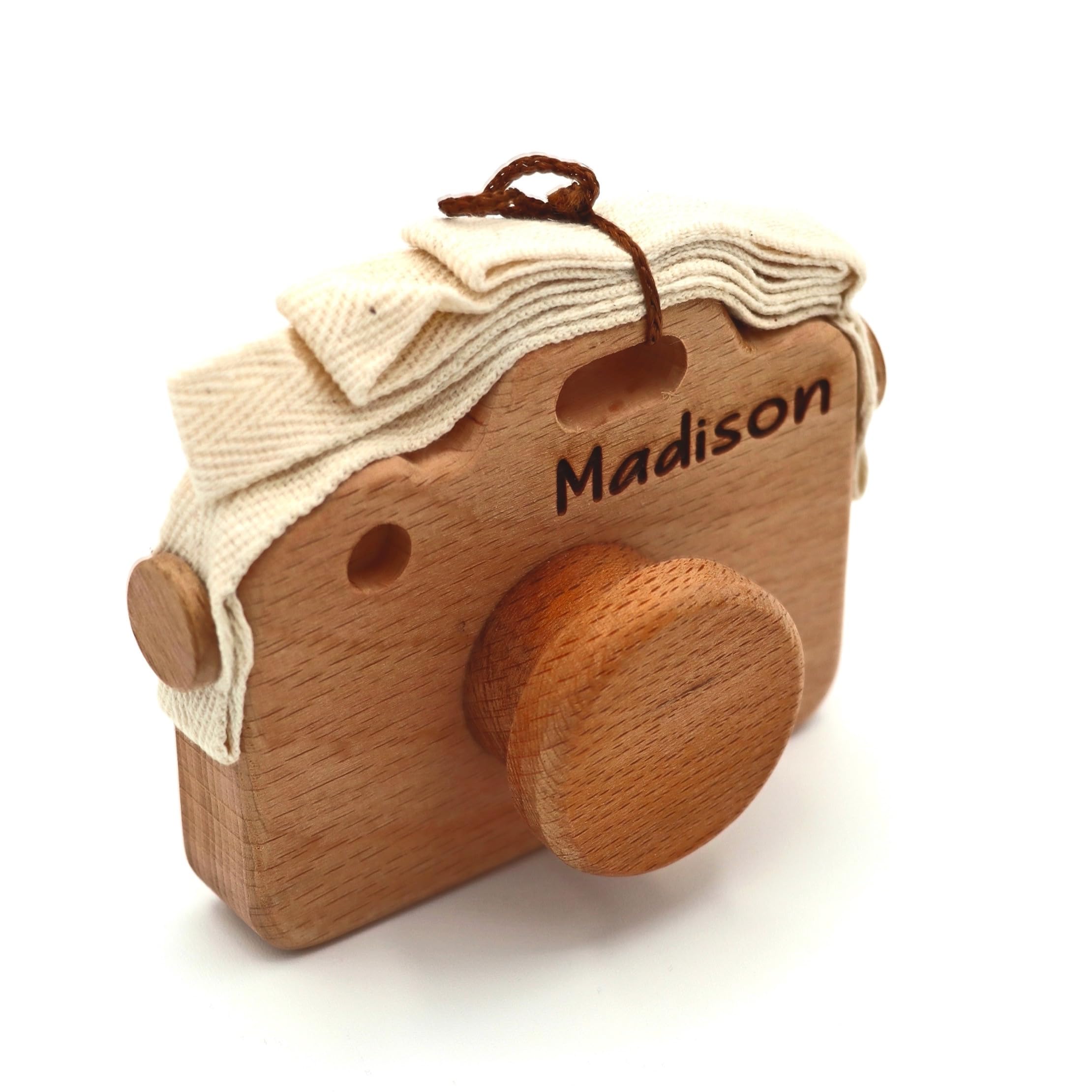 Handmade Wooden Camera Toy for Kids - Personalized Name, Montessori & Sensory Learning, Toddler Educational Gift for Christmas, 1st Birthday & Special Occasions - Perfect for Pretend Play & Early Childhood Development