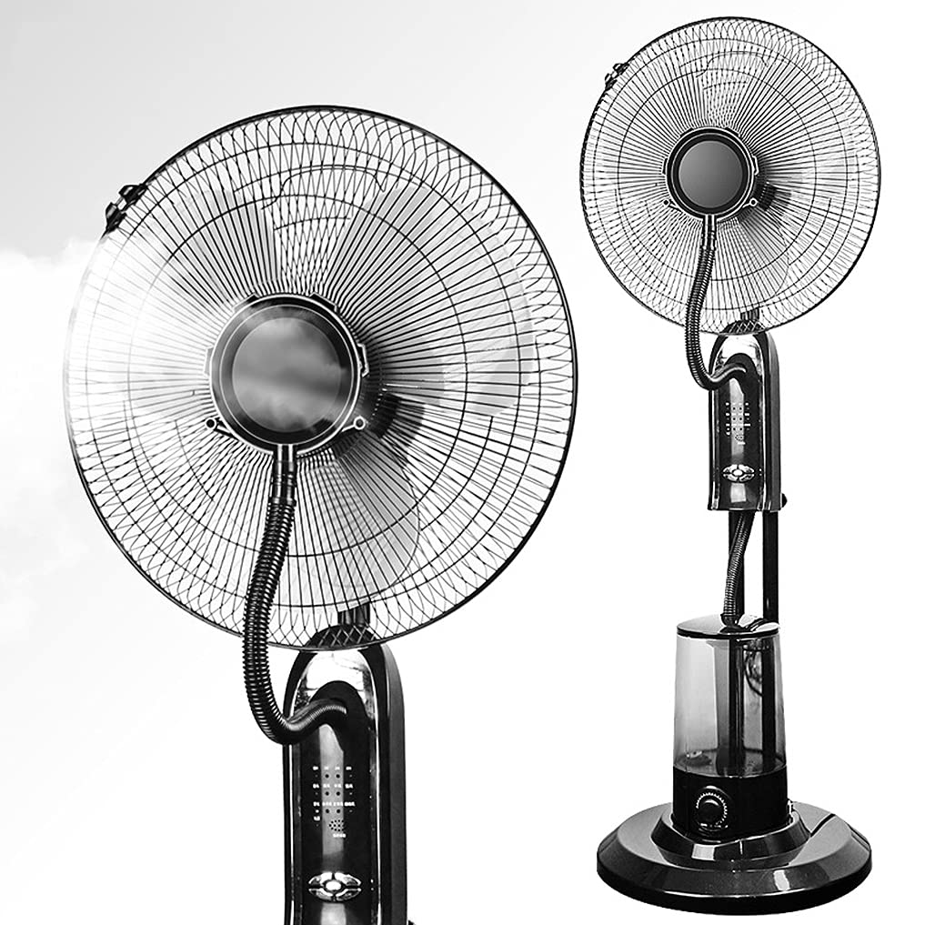 Oscillating Fan with Misting Kit - Commercial Outdoor Negative Ion Humidifier, Adjustable Pedestal Floor Fan with 3 Cooling Speeds for Patio, Restaurant & Industrial Use | Perfect for Outdoor Cooling, Warehouse Ventilation & Hot Weather Relief