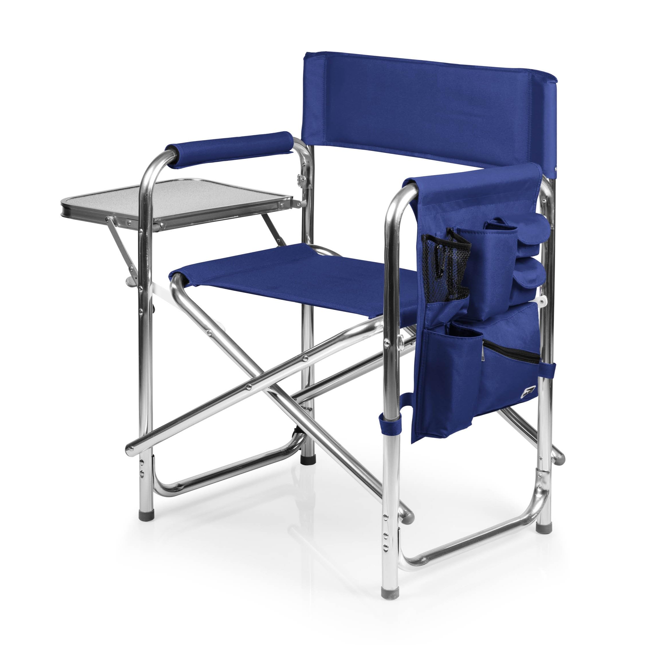 ONIVA - a Picnic Time Brand - Portable Folding Sports Chair with Side Table | Lightweight Beach & Camping Chair for Adults | Perfect for Outdoor Events, Picnics, Beach Trips & Tailgating (Navy Blue)