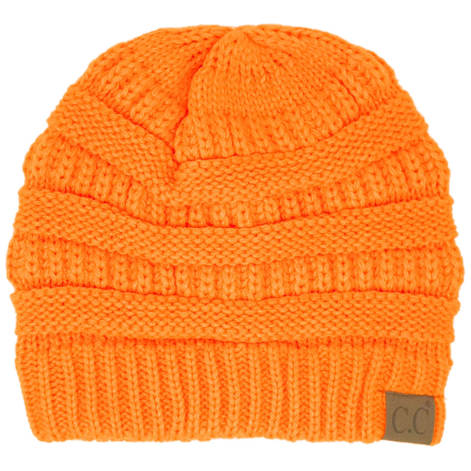 CC Classic Winter Fall Trendy Chunky Stretchy Cable Knit Beanie Hat - Warm & Stylish Unisex Knitted Cap for Cold Weather - Perfect for Skiing, Snowboarding & Outdoor Activities