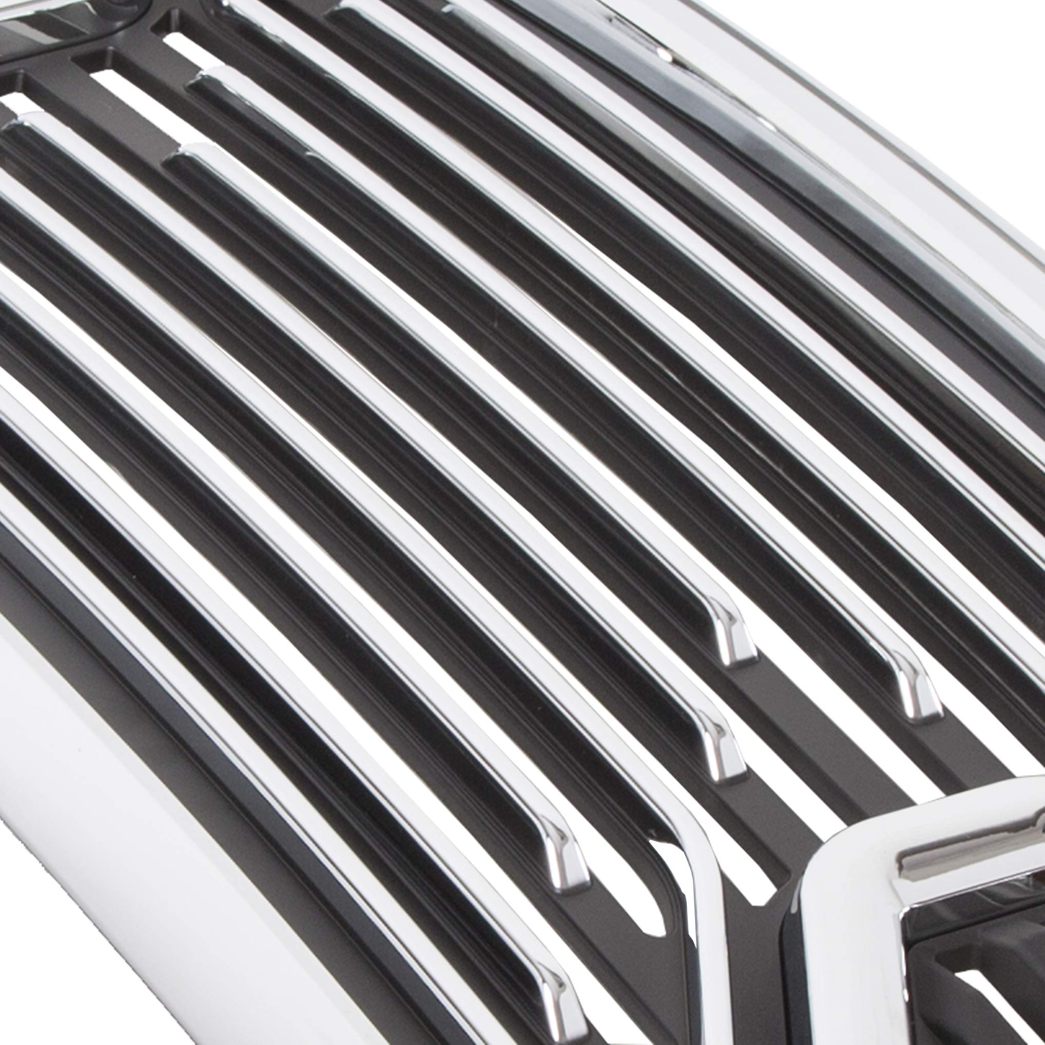 HECASA Front Hood Bumper Grille Replacement Shell for 2009-2012 Dodge Ram 1500 - Chrome Finish Without Lights | Perfect for Off-Roading & Truck Customization