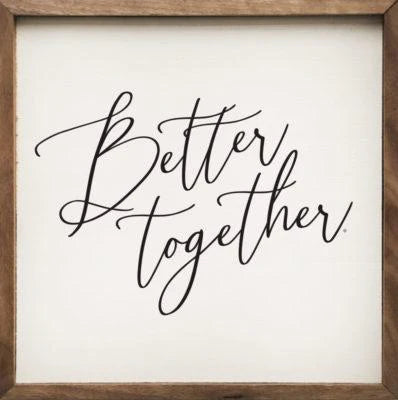 Better Together Wood Framed Print - Inspirational Home Decor for Living Room, Bedroom & Office - Perfect Gift for Couples, Family & Friends
