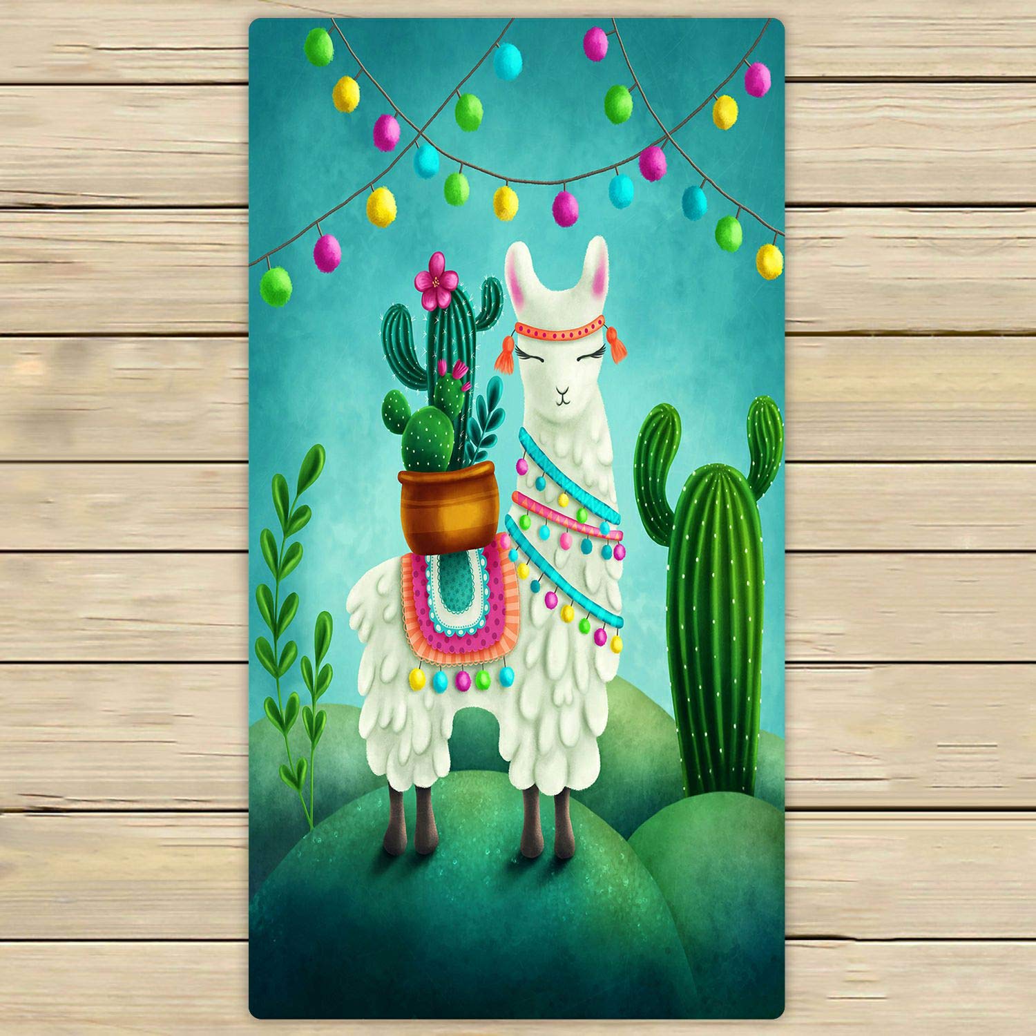 Soft & Absorbent Cute Llama Beach Towel - 30x56 Inch Large Bath Towel for Pool, Spa, Travel & Outdoor Activities - Perfect for Beach Days, Swimming & Yoga