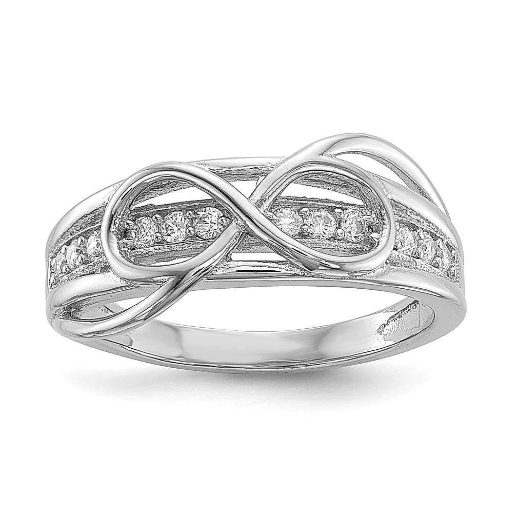 925 Sterling Silver Cubic Zirconia Infinity Ring for Women - Elegant Fine Jewelry Gift for Her, Perfect for Anniversaries, Birthdays & Special Occasions