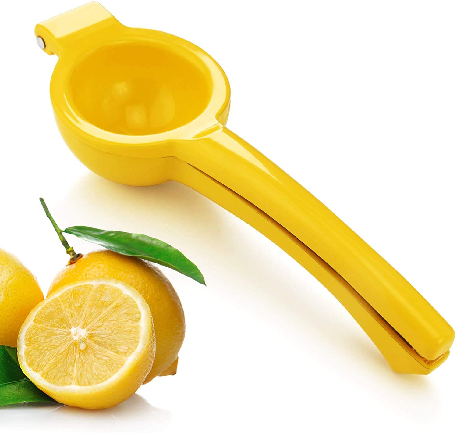 Stainless Steel Manual Citrus Juicer - Handheld Lemon Lime Squeezer for Fresh Juice - Durable Kitchen Tool (Yellow) - Perfect for Cocktails, Baking & Healthy Drinks