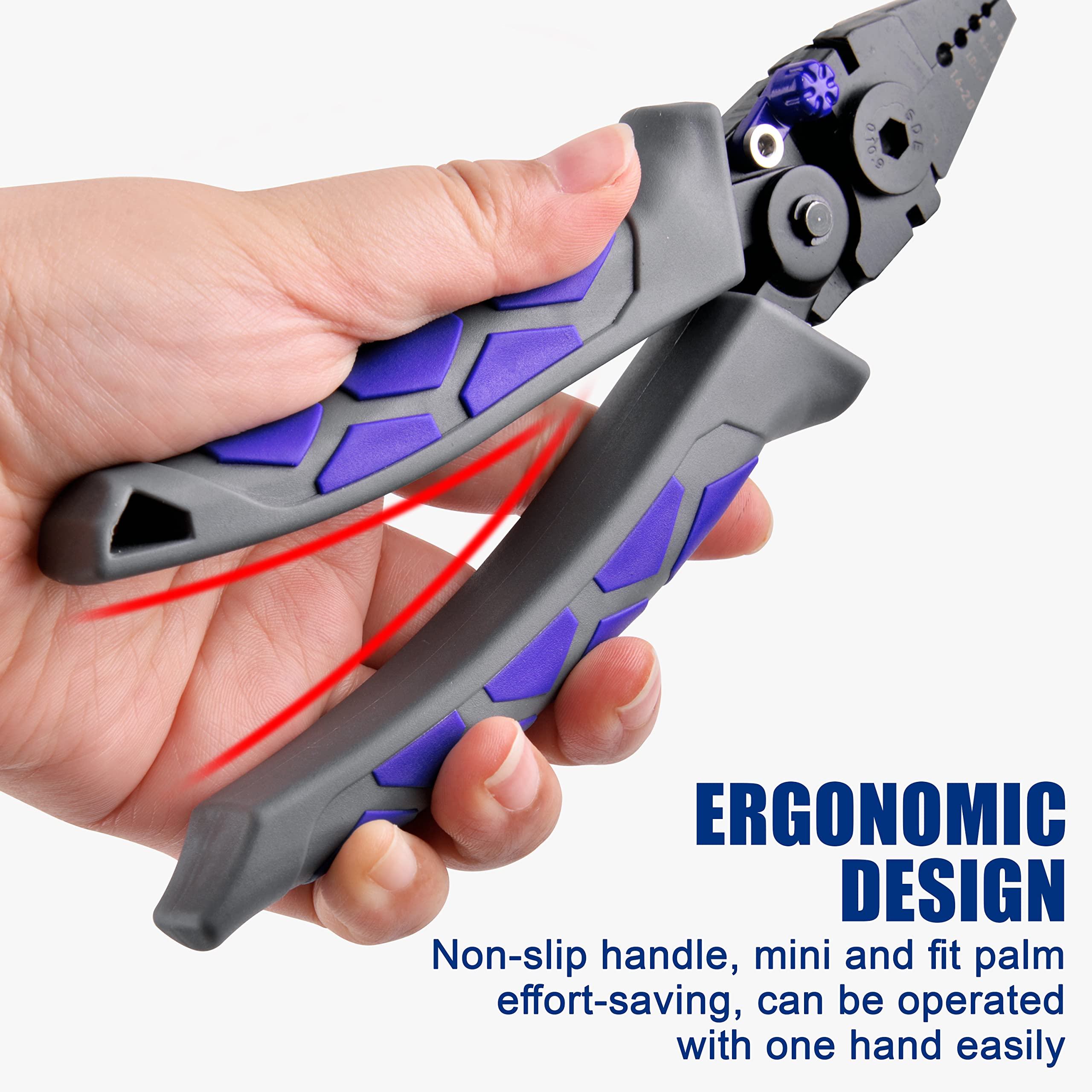 Premium Crimping Tool Pliers with Wire Cutter - High Carbon Steel Fishing Pliers for Effortless Terminal Crimping | Portable Wire Crimper for Fishing, Electrical Work & DIY Projects