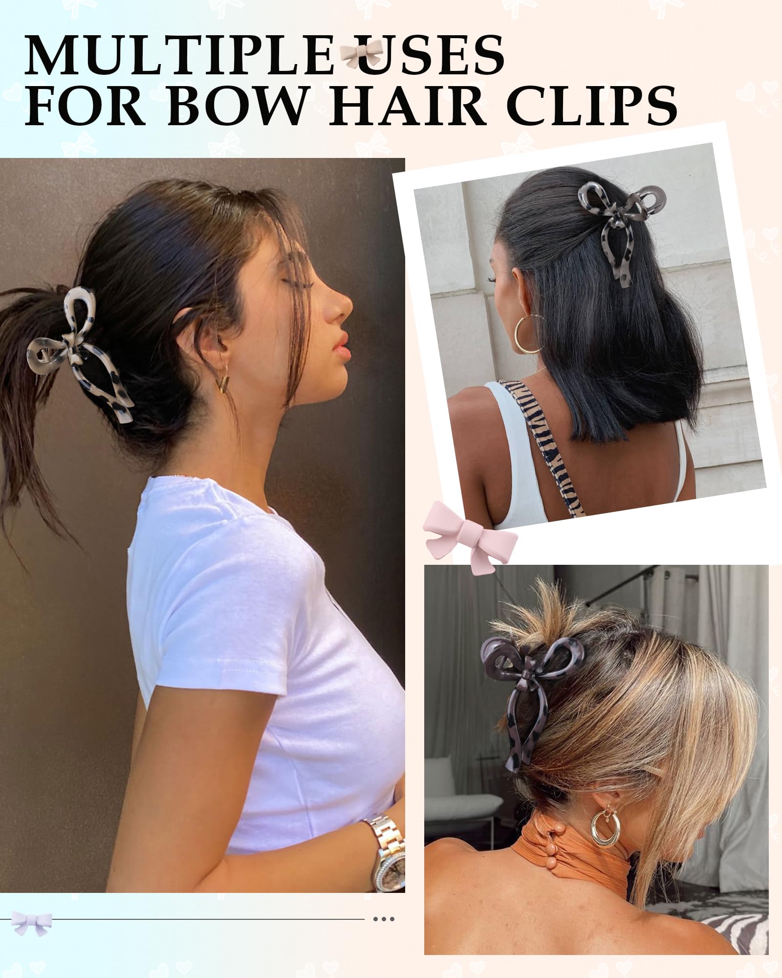 4 PCS Large Bow Hair Clips for Women - 5