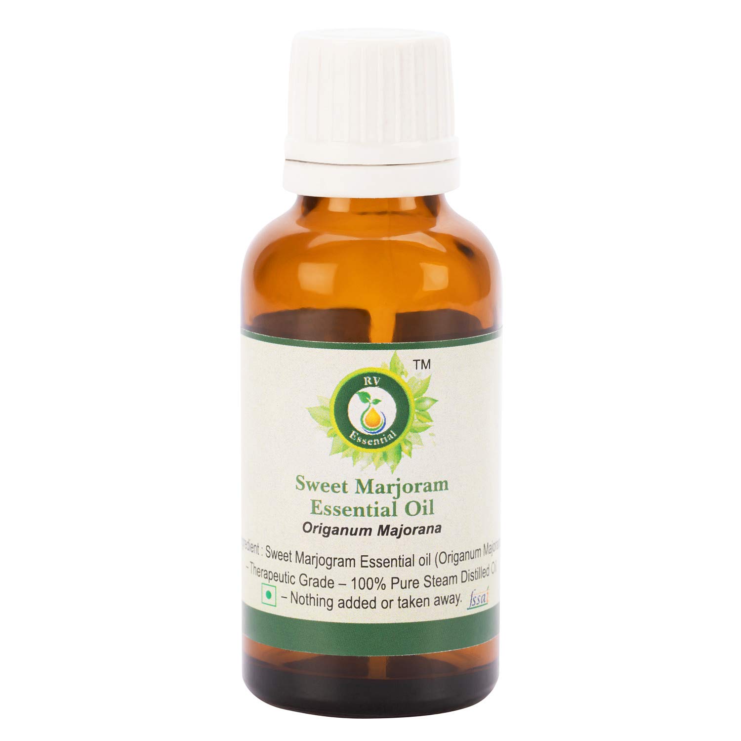 Pure Sweet Marjoram Essential Oil (Origanum Majorana) - 100% Natural, Steam Distilled, Therapeutic Grade - 50ml/1.69oz by R V Essential - Perfect for Aromatherapy, Massage & Stress Relief