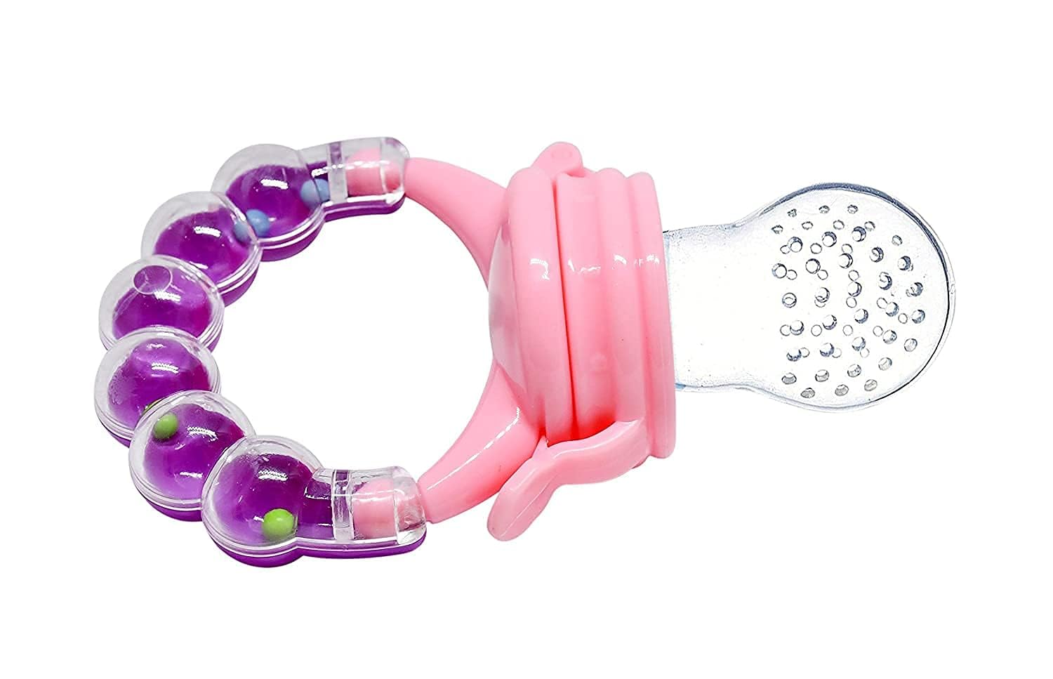 Kritiu Banana-Shaped Baby Teething Brush & Rattle Nibbler Set - Soft Silicone Teether Toy for Infants | BPA-Free, Non-Toxic, Easy to Clean | Perfect for Soothing Sore Gums & Early Oral Development (Peach & Purple) | Ideal for Home, Travel & Daycare Use