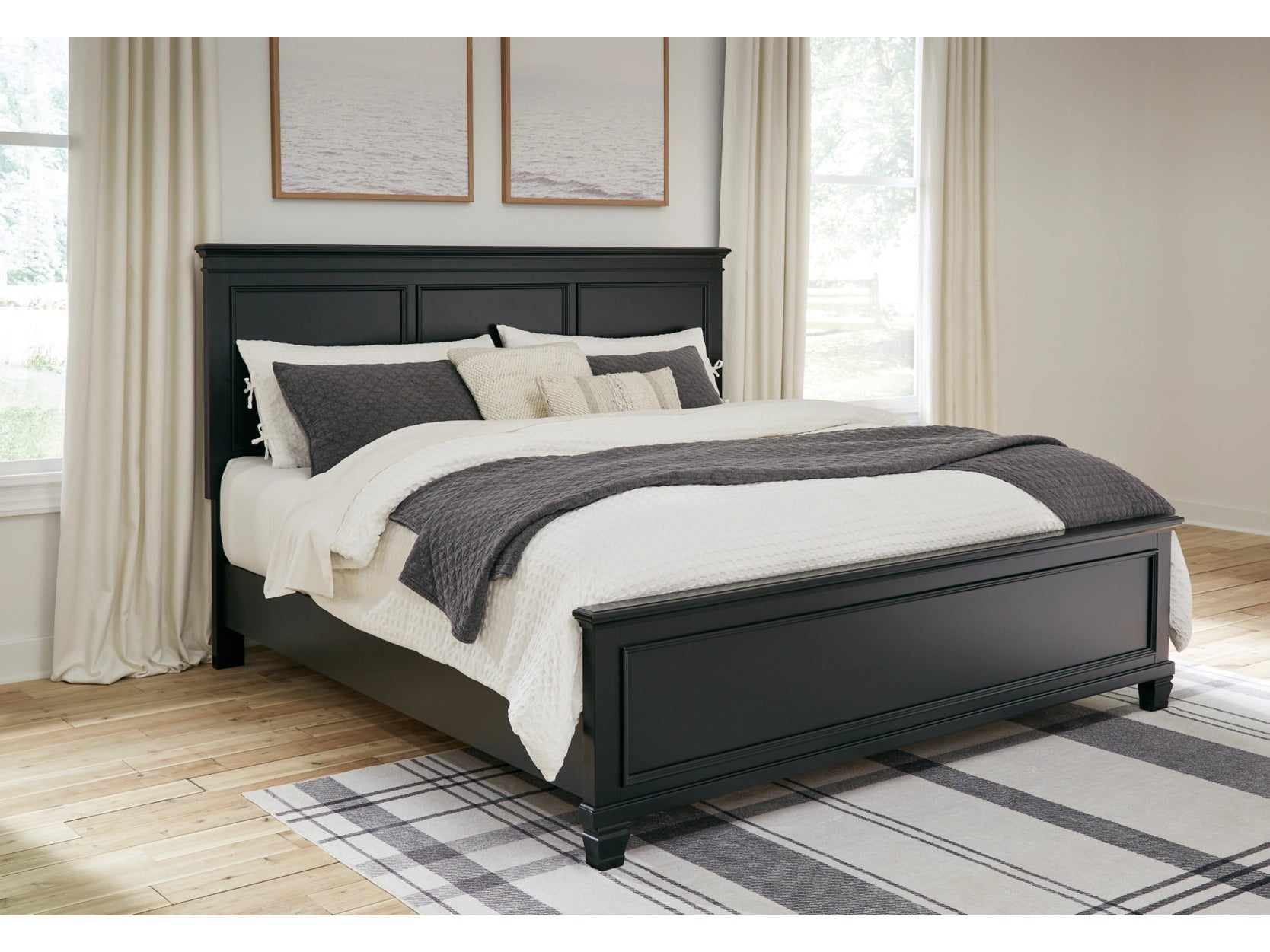 Laney Bed Frame - Queen Size, Modern Platform Bed with Wooden Slats & Sturdy Metal Legs - Perfect for Bedrooms, Guest Rooms & Apartments